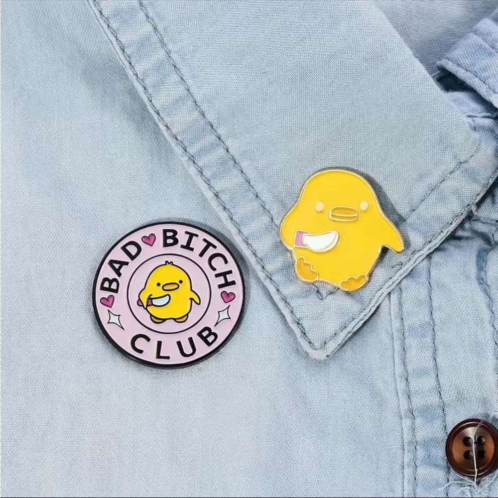 Set Of Two Enamel Unique Animal Cartoon Pins